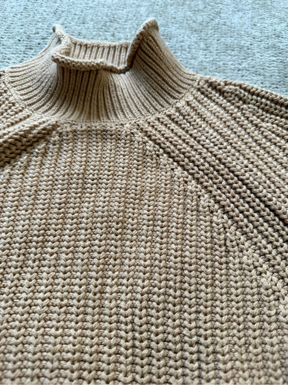 J. Crew Women's Chunky Knit Turtleneck Sweater in Camel - Picture 7 of 8